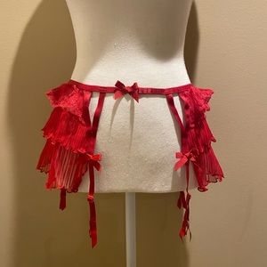 Agent Provocateur Red Tiered Garter Belt